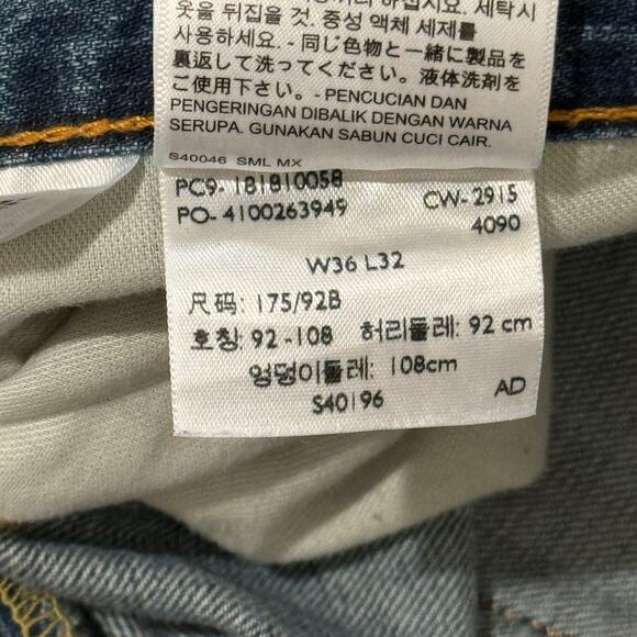 Levis 541 Athletic Fit Distressed Jeans Mens 36x32 Blue Medium Wash 100% Cotton - Picture 4 of 11